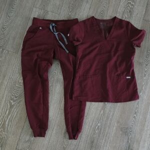 Figs Red Track Pants Comfortable Fit